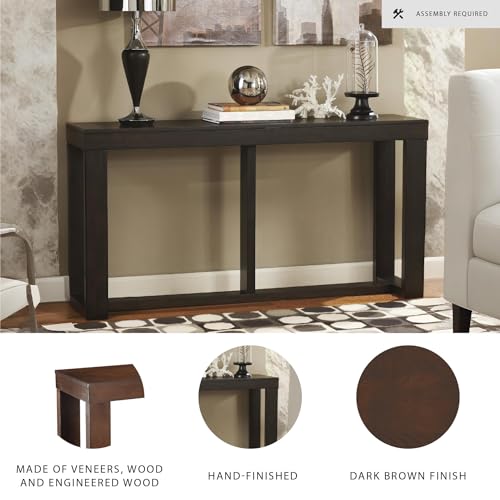 Signature Design by Ashley Watson Sofa Console Table, 64"L, Dark Brown