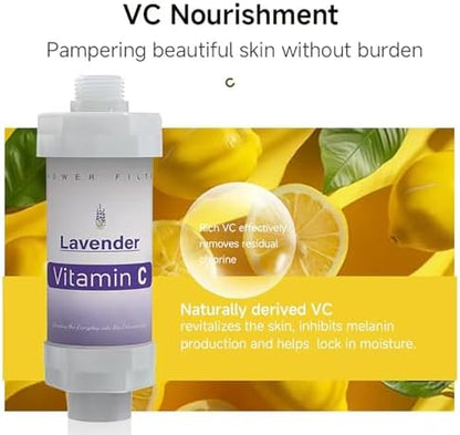 10PCS Vitamin C Shower Filter for Hard Water Filter Aromatherapy Replacement Cartridge Bathtub Faucet Bathroom Accessories Remove Chlorine Fluoride Heavy Metals Jasmine Lavender