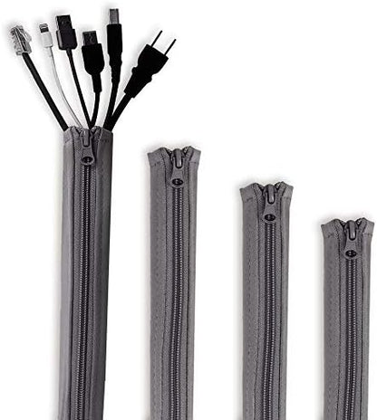 StangH Cable Management Sleeve Organizer Kit, 19 Inch, 4 Pieces -Grey