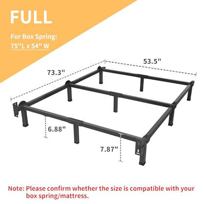 Metal Bed Frame, 9-Leg Bed Base for Box Spring, Full, 8 Inch
