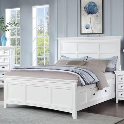 Furniture of America Ender Transitional Wood 2-Drawer Full Bed in White
