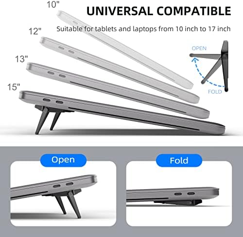 Laptop Stand for Desk, Portable Anti-Slip Keyboard Riser, Zinc Alloy Keyboard Stands, Computer Stand Compatible with MacBook Air/Pro, 10-15.6 Inches Laptops and Keyboards (Black)