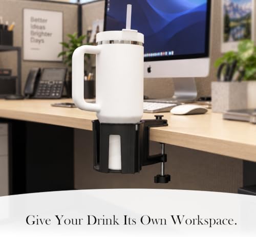 Original Large Desk Cup Holder Clamp, Heavy Duty Drink Holder (2 Count)