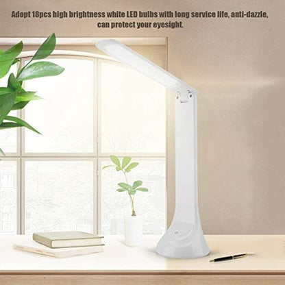 Rechargeable Folding LED Desk Lamp, Eye Care Table Light with 3 Brightness Levels, 18 LED Bulbs Anti - Glare for Reading Study, USB Charging Desktop Lamp for Home Office