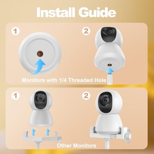 Baby Monitor Mount - Universal Adjustable Monitor Flex Stand for Hello Baby, Nanit Pro, Infant Optics, VTech & Most Baby Monitors - Detachable Arm Camera Clip Mount with Cute Stickers for Crib