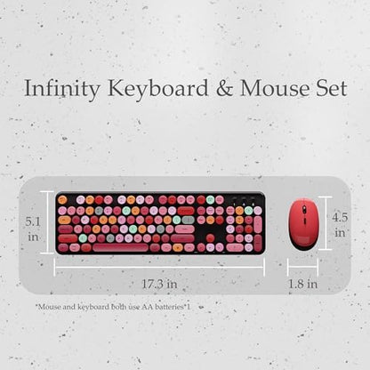 Colorful Wireless Keyboard and Mouse Combo Red Colorful