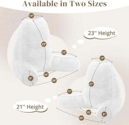 Sasttie Reading Pillow for Bed, Back Pillow for Sitting Up, White