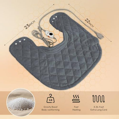 GOTCOZY Heating Pad 22"x23" for Back Pain Relief & Cramps(Slate Gray)