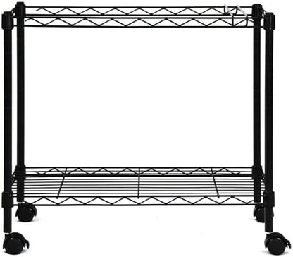 Oceanstar Portable 1-Tier Metal Rolling File Cart, Black,24 in