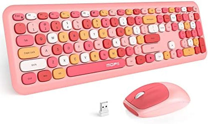 MOFII Wireless Keyboard and Mouse Combo Silent, Slim Compact 2.4G USB Full Size , Cute 110 Keys Keyboard for PC, Notebook, MacBook, Tablet, Laptop, Windows System