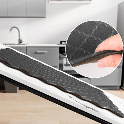 ZYFAB Anti Fatigue Kitchen Mats for Floor PVC Cushioned Standing Desk Mat Non-Slip Kitchen Rug Waterproof Floor Mat for Office Kitchen Sink,Gray,44 * 75cm