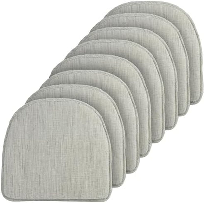 Klear Vu Raindrop The Gripper Non Slip Chair Cushions, Soft & Comfortable Seat Pad, Sitting Pillow for Kitchen, Dining or Office, 8 Count (Pack of 1), Taupe