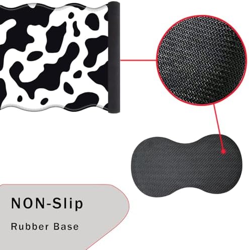 Mouse Pad with Wrist Support + Desk Mat + Coaster 3 in 1 Set, XL Large Gaming Mousepad Ergonomic Mouse Pads for Desk Computer Laptop Office,Cute Cow Print