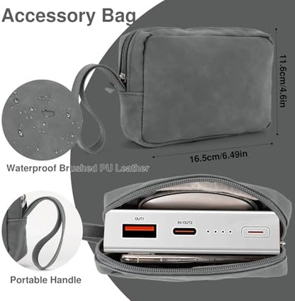 Allinside 13-14 Inch Laptop Sleeve Case for MacBook Pro 14" 2021-2026/MacBook Air 13" 2010-2017/MacBook Pro 13" 2010-2015, Waterproof Matte PU Leather Sleeve Cover with Stand & Accessory Pouch, Gray