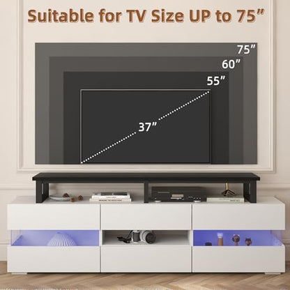 YAOHUOO 59" Large TV Riser for 32-75 inch TV, TV Riser Stand Shelf,Black