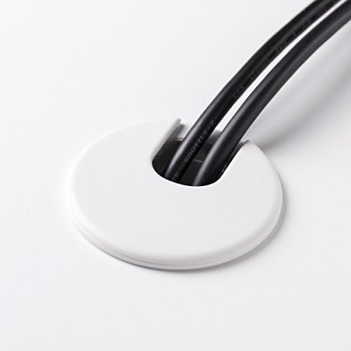 Desk Grommet, 2 Inch Plastic Wire Cord Organizer, White Grommet, 10 Pack