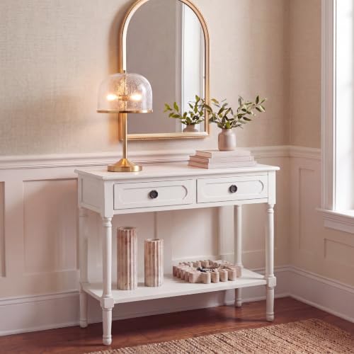 Safavieh Home Collection Allura Distressed White 2-Drawer Bottom Shelf Console Table