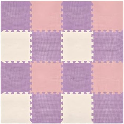 We Sell Mats Interlocking Foam Floor Tiles - 3/8" Thick Pink/Purple 18-Pack