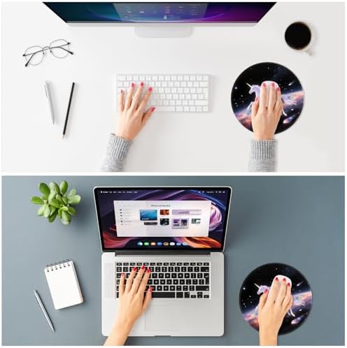 ITNRSIIET Mouse Pad Non-Slip Rubber Base Smooth Surface Stitched Edges Waterproof Durable Compatible with All Mice for Office & Gaming, Desk Accessory, Diameter 8.7 inch, Stellar