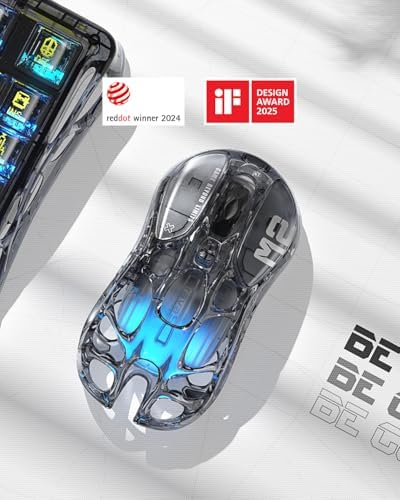 GravaStar Mercury M2 Wireless Gaming Mouse with RGB - Transparent Black