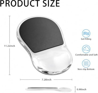 Black Gel Mouse Pad with Wrist Support, Erogonomic Cooling Wrist Pad