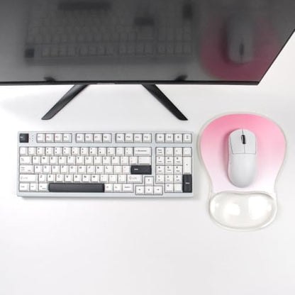 Pink Mouse Pad with Gel Wrist Rest Support, Ergonomic Desk Accessories