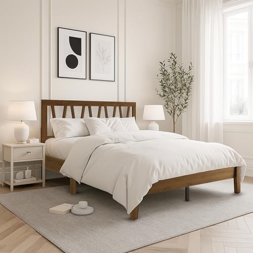 Gadsden Full Wood Panel Bed Frame, Brown