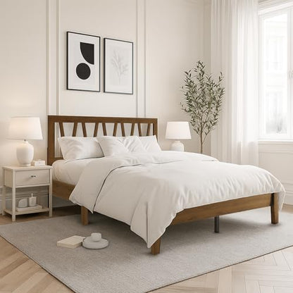 Gadsden Full Wood Panel Bed Frame, Brown