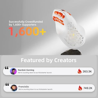 SOLAKAKA E9 PRO Ergonomic Vertical MMO Mouse with 8K Dongle, White