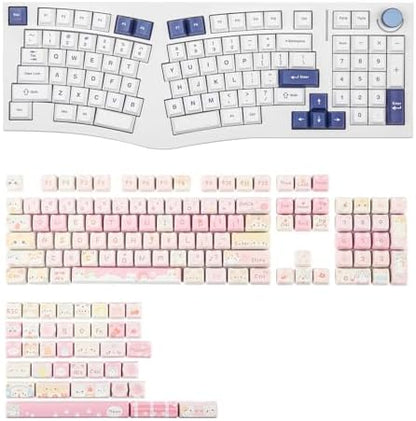 MechLands Feker Alice98 Ergonomic 98 Keys Custom Mechanical Keyboard with KiiBoom x Maorbeng Meow Meow Squad Keycaps Set