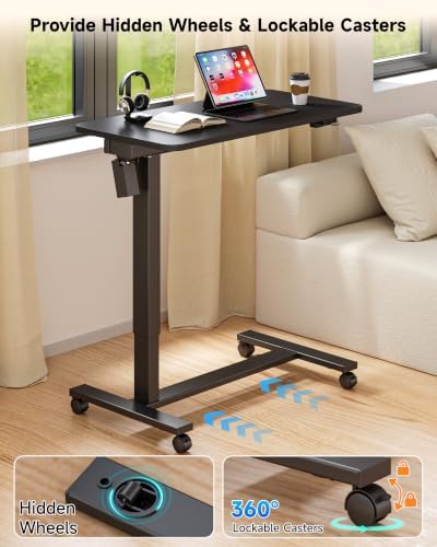 BIZUM Small Electric Standing Desk Bedside Table 31.5 x 15.8 Inch, Black