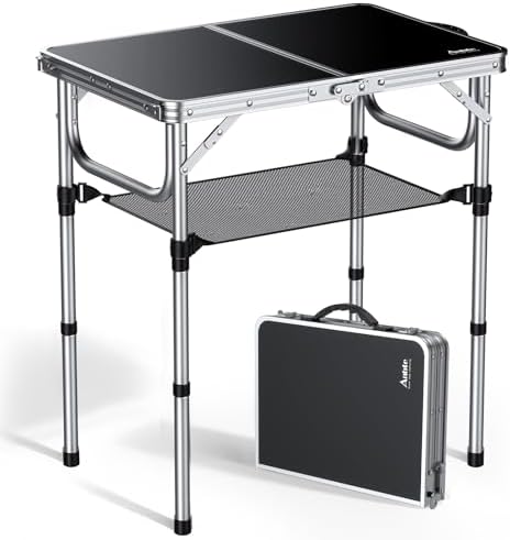 Anbte 2ft Folding Camping Table, 23"x 16" Small Folding Table Portable