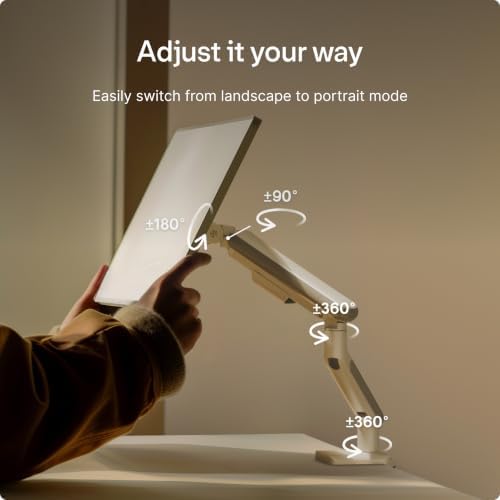 Desktronic Single Monitor Mount, Up to 34" & 8kg, 360° Rotation, Height Adjustable, Sturdy, Easy Install, for Large Screens, Ergonomic Design, Fits All VESA 75/100 Standards