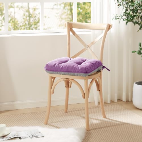 Love's cabin Memory Foam Chair Cushions Set of 4, 15.5 Inch, Light Purple