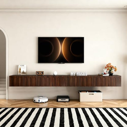 Floating TV Stand, 71 Inch, Wall Mounted, Walnut