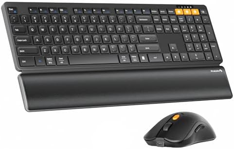 ProtoArc KM60 Wireless Ergonomic Keyboard Mouse Combo, Black