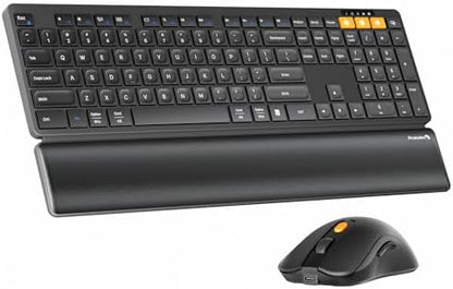 ProtoArc KM60 Wireless Ergonomic Keyboard Mouse Combo, Black