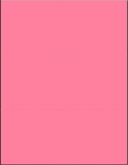 Limited Papers (TM) 8.5x11 Perforated Paper, 20/50 Pound, 75 GSM, Variety of Perforation Sizes and Colors, for Forms, Tickets, Postcards, Business Cards. (Cherry, 6 up)