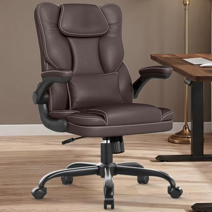 Executive Office Chair Flip Up Arms Lumbar Support Home Office Desk Chair