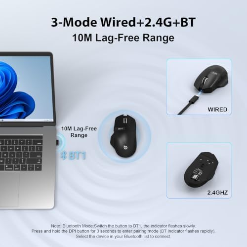 G9Pro Wireless Bluetooth Mouse with LED Screen Display