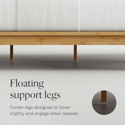 DreamCloud Bamboo Platform Bed Frame, Cal King, Natural, 12" Height