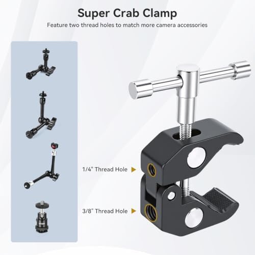 UTEBIT 20" Magic Arm Clamp, Overhead Action Camera Mount Holder Stand
