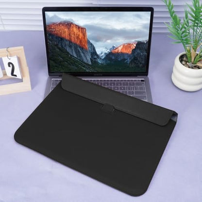 PU Leather Laptop Sleeve Case with Stand for 2026 MacBook Neo 13 A3404, 2026-2022 Air13.6'' M5 A3449 M4 A3240 M3 A3113 M2 A2681, 2018-2021 Air 13'', Laptop Bag for 2016-2022 Mac Pro13, Black