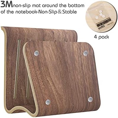 SAMDI Laptop Stand Wood, Wooden Cooling Computer Holder, Notebooks Desktop Mount for MacBook Air, Pro 13 15, iPad Pro 12.9, Dell XPS, Surface, Chromebook 11 to 17 (Walnut)
