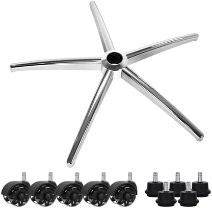 Office Gaming Chair Metal Base Replacement Part with 5 Wheels 5 Bell Glides