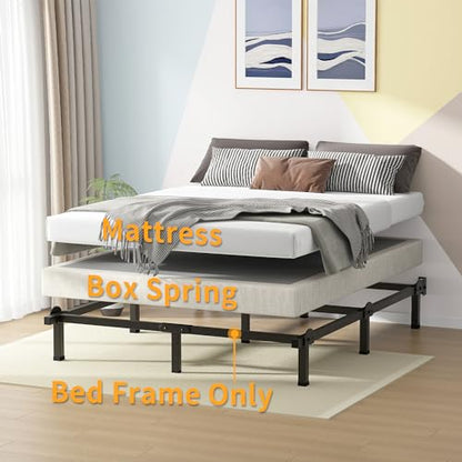 Metal Bed Frame, 9-Leg Bed Base for Box Spring, Full, 8 Inch