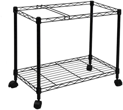 Oceanstar Portable 1-Tier Metal Rolling File Cart, Black,24 in