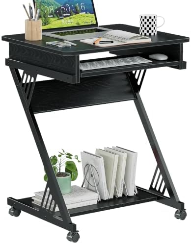 ALISENED Computer Desk for Small Spaces Compact Desk with Keyboard Tray