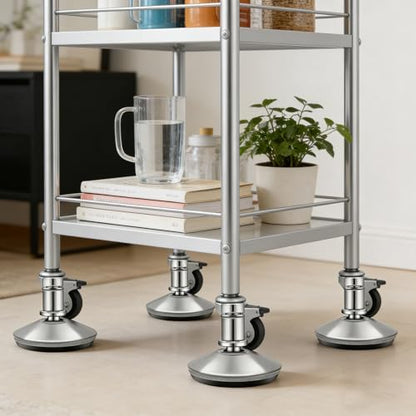 5PCS Low Profile Bell Glides 2"" Replacement Office Desk Chair or Stool Swivel Caster Wheels,Easy Conversion from Wheeled Casters to Stationary Feet to Protect Wood or Hardwood Floor