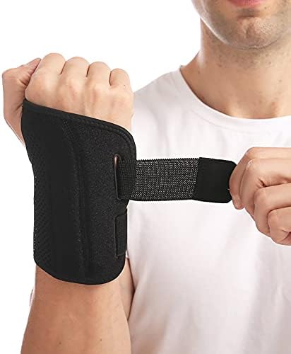 NuCamper Wrist Brace for Carpal Tunnel Night Wrist Support Right Hand Black